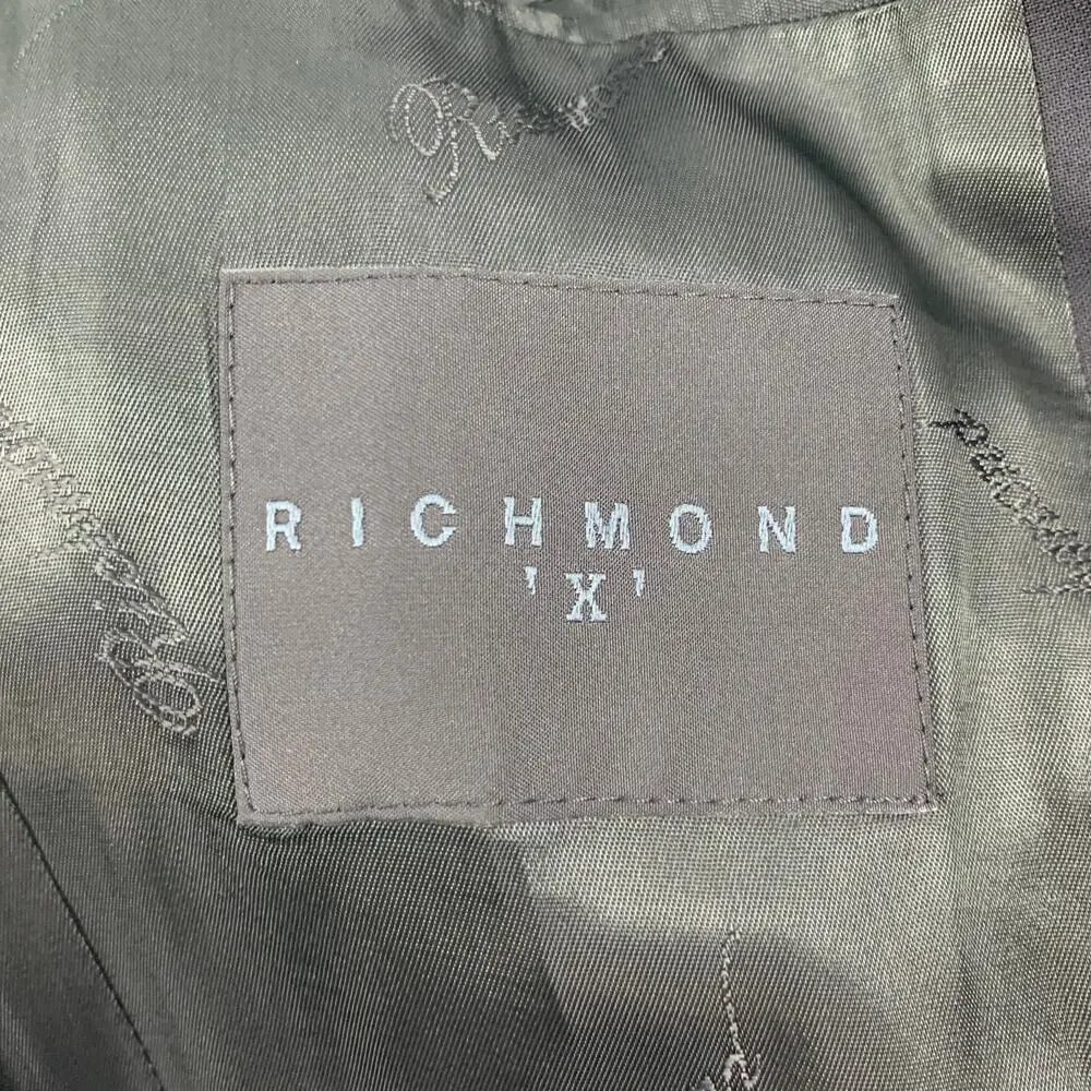 JOHN RICHMOND Size 38 Black Wool Peak Lapel Sport Coat